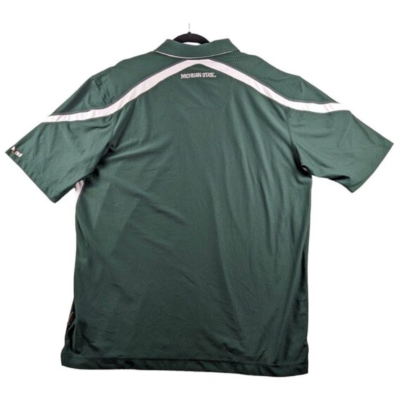 Nike Dri-Fit Elite Michigan Spartans Polo Shirt Men's Size XL Green/White - Picture 2 of 10
